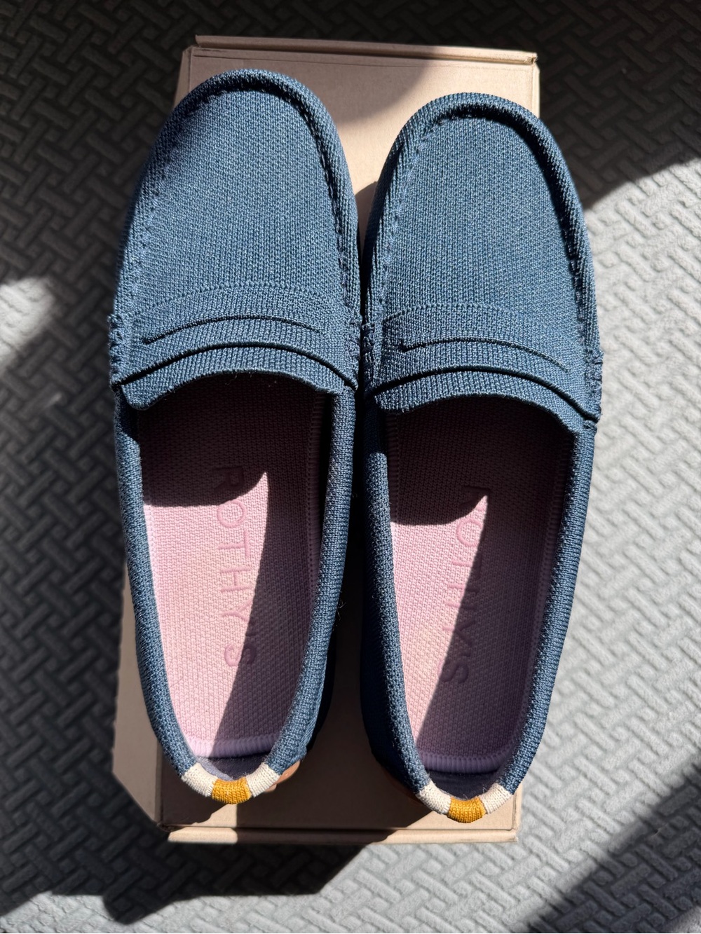 Rothy's Navy blue driving loafers *worn once * LIKE NEW * IN BOX